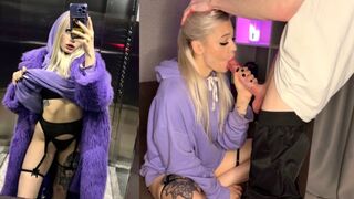 Guy met a girl in the elevator and flooded her with cum