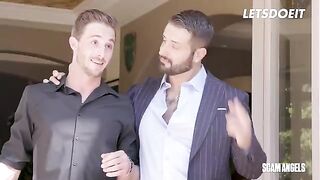 Two hot MILFs are grinding a football player’s cock with their wet pussies
