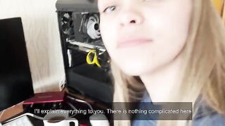 A cute girl student practices anatomy with her boyfriend’s help