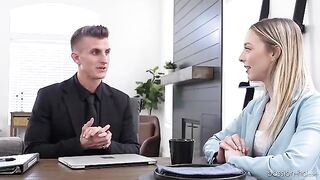 Skinny babe Lily Larimar gets fucked to get a job