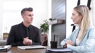 Skinny babe Lily Larimar gets fucked to get a job
