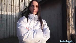 Agent public hard fucked sexy brunette in the basement