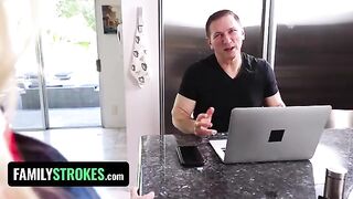 Pervert stepdad fucks his stepdaughter Chloe Rose daily before and after school