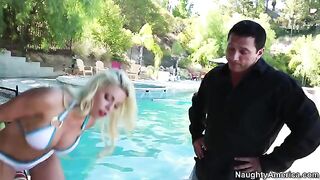 My wife's hot friend Britney is a real pro at blowing