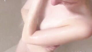 We washed our bodies, gave each other a pleasant massage, and then fucked on the couch