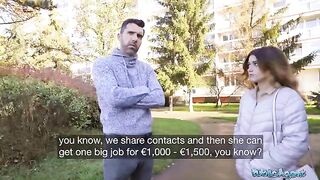 Public Agent Cheating Spanish slut gets fucked for cash