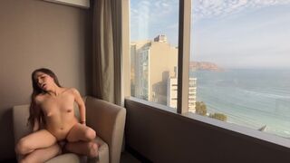 Petite babe cheating on her BF in hotel room