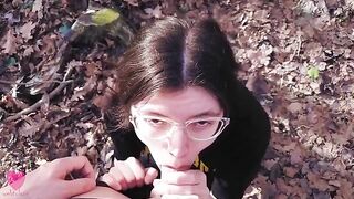 Best blowjob moments with nerdy glasses girl from webtolove