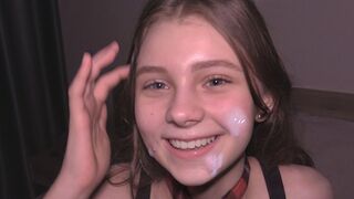College girl gets her pussy full of sticky sperm in a hot scene