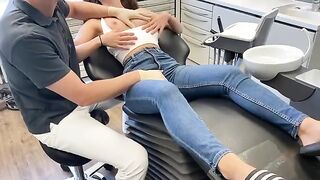 A hot doctor checked the girl’s breasts instead of teeth
