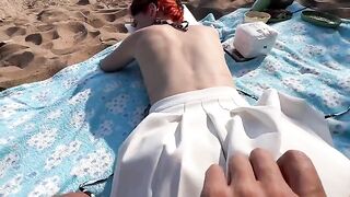 Sex on the beach with a kebab and real public sex action