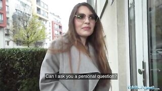A cute babysitter agreed to sex with a stranger for money in this steamy Public Agent scene