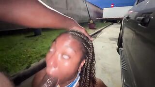 Truck stop encounter with a married woman who loves to suck cock in public parking lots