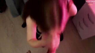 A cute girl in a skirt seduces her roommate through her shoes