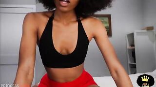 She catches her stepson jerking off, then finishes with a bang in this steamy JOI scene