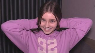 The narrow pussy of a young student is being stretched