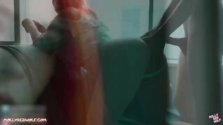 A red-haired realtor had a sweet encounter with a client, ending in creampie