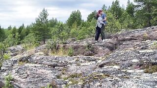 A hot outdoor fuck session with a stunning Russian babe in nature