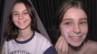 Submissive Teen Gets Her Ass Holes Drenched With Cum - Cute 18 YO