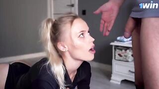 Stepmother saw my cock and wanted to suck it, ending with a creampie