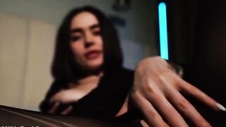 A cute, 18-year-old girl gets her pussy juiced up and fucks in stockings