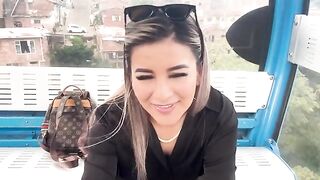 Babe fucked in public by her stepbrother's friend on a cable car