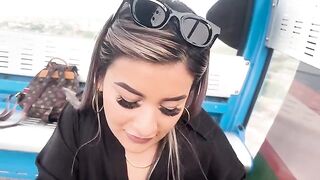 Babe fucked in public by her stepbrother's friend on a cable car