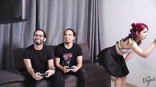 Cindy Luna gets her pussy railed by two cocks in intense DP action