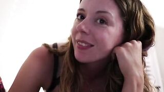 Girl reads erotic stories while getting fucked by a huge cock
