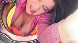 Guy saved the stepmom from a washing machine and had sex with her