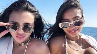 Two girls seduced a boat captain for the best cum dessert ever
