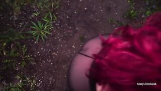 Fucking Russian beauty with big ass in the forest