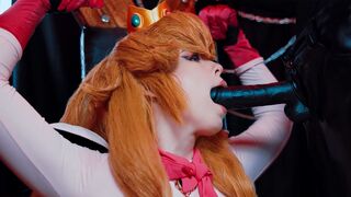 Bowser fucked Princess Peach hard with his huge black cock in a rough scene