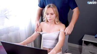 I fucked my stepsister, a streamer, after giving her a massage