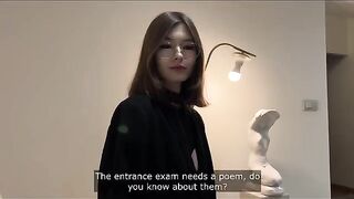 Instead of studying, a classmate prefers to explore other intimate possibilities