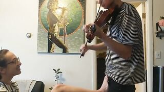Couple interrupted while trying to practice violin