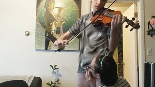 Couple interrupted while trying to practice violin
