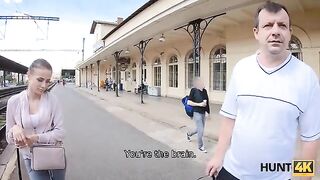 Hunter picked up babe at the train station and fucked her for cash
