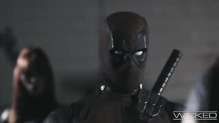 Deadpool and Black Widow fucked by two sexy women with no mercy