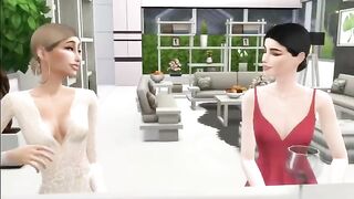 Hailey got caught gaming with hot babe Selena Gomez in a steamy Sims 4 scene
