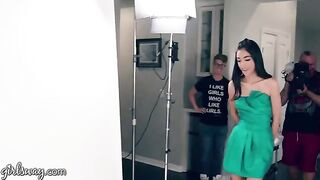 Two teenage prom queens Lexi Lore and Harmony Wonder finger each other