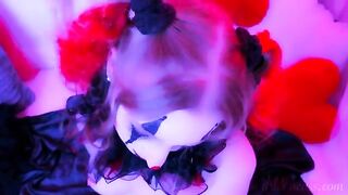 Kinky clown makeup used to give a blowjob and facial