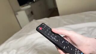 A red-haired girl in sexy underwear seduces her boyfriend for a passionate encounter