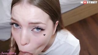 The delivery girl was so sexy that the man fucked her hard