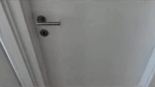 The neighbor wanted sex and the condom slipped off in her wet pussy