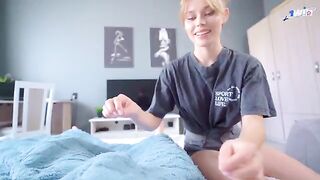 Pervert guy seduced his stepsister to fuck and cum on her face