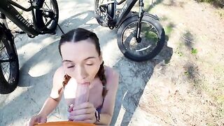 Petite brunette gets her pussy smashed by a huge dick