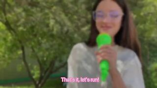 A forest fuck adventure with a hot Russian girl and intense eye contact