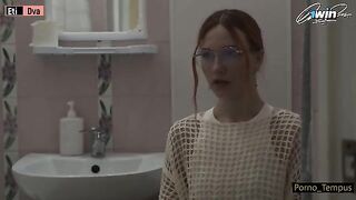 A Russian schoolgirl was fucked by two guys in an intense threesome