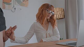 The cute girl fucked with a guy through the Zoom meeting